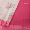 Kota Cream Floral Printed Saree And Zari Border