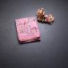 Semi Raw Silk Rose Pink Printed Saree With Floral Creeper Design