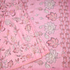 Semi Raw Silk Rose Pink Printed Saree With Floral Creeper Design