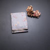 Semi Raw Silk Grey Printed Saree With Floral Creeper Design