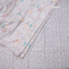 Semi Raw Silk Grey Printed Saree With Floral Creeper Design