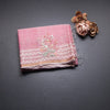 Kora Rose Pink Saree With Sequence Work And Thread Border