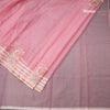 Kora Rose Pink Saree With Sequence Work And Thread Border