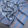 Semi Linen Teal Green Kalamkari Printed Saree