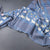 Pure Tussar Blue Printed Saree With Checks Border
