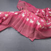 Pure Tussar Hot Pink Printed Saree With Checks Border