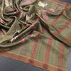 Semi Linen Light Maroon Kalamkari Printed Saree