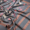 Semi Linen Magenta Purple Kalamkari Printed Saree