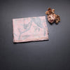 Pure Tussar Baby Pink Leaf Printed Borderless Saree