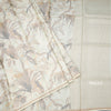Pure Tussar Light Pista Green Leaf Printed Borderless Saree