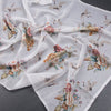 Semi Linen Cream Floral Printed Saree With Zari Border