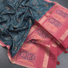 Raw Silk Purple Ikkat Printed Saree