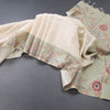 Raw Silk Cream Zari Checked Saree With Printed Border 04