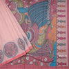 Semi Linen Peach Kalamkari Printed Saree
