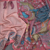 Semi Linen Peach Kalamkari Printed Saree