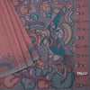 Semi Linen Light Maroon Kalamkari Printed Saree