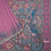 Semi Linen Magenta Purple Kalamkari Printed Saree