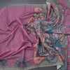Semi Linen Magenta Purple Kalamkari Printed Saree