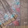 Raw Silk Multi Colour Leaf Printed Saree With Zari Border