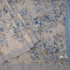 Semi Linen Cream Floral Printed Saree With Zari Border