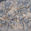 Semi Linen Cream Floral Printed Saree With Zari Border