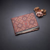 Raw Silk Cinnamon Brown Ikkat Printed Saree