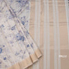Raw Silk Cream Floral Printed Saree With Zari Border 02