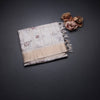 Raw Silk Cream Floral Printed Saree With Zari Border 03