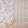 Raw Silk Cream Printed Saree With Zari Border 09