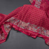Semi Raw Silk Ruby Red Zari Checked Saree And Thread Border