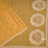 Raw Silk Yellow Floral Thread Buttas And Thread Border