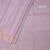Raw Silk Lilac Purple Zari Stripes Saree And Thread Border