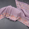 Raw Silk Lilac Purple Zari Stripes Saree And Thread Border
