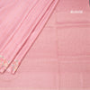 Raw Silk Baby Pink Saree With Zari Stripes And Thread Border