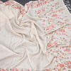Raw Silk Cream Saree With Zari Stripes And Thread Border