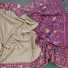 Raw Silk Grey Zari Checked Saree And Thread Border