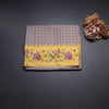 Raw Silk Grey Zari Checked Saree And Thread Border 02