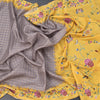 Raw Silk Grey Zari Checked Saree And Thread Border 02