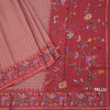 Raw Silk Onion Pink Zari Checked Saree And Thread Border