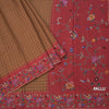 Raw Silk Golden Yellow Zari Checked Saree And Thread Border