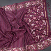 Raw Silk Maroon Zari Stripes Saree And Thread Border