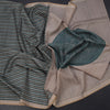 Semi Raw Silk Multi Colour Printed Striped Saree 02