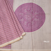 Semi Raw Silk Multi Colour Printed Striped Saree 03
