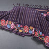 Raw Silk Dark Purple Zari Stripes Saree And Thread Border