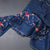 Raw Silk Navy Blue Thread Work Saree And Zari Checked Border