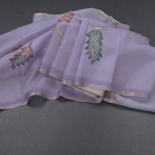 Kota Lavender Floral Printed Saree