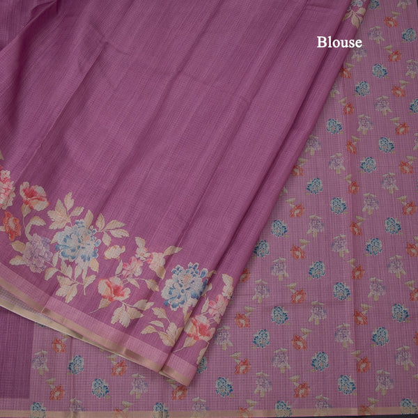Kota Thulian Pink Floral Printed Saree