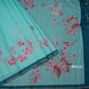 Kota Aqua Blue Floral Printed Saree