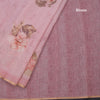 Semi Linen Light Pink Leaf Printed Saree