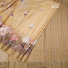 Semi Raw Silk Golden Yellow Floral Printed Saree